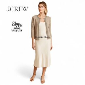 J.Crew Collection jeweled trim ecru cardigan *shop@iamwarrior